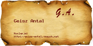 Geisz Antal névjegykártya